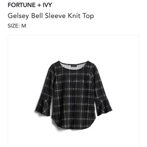 Fortune + Ivy bell-sleeved plaid top